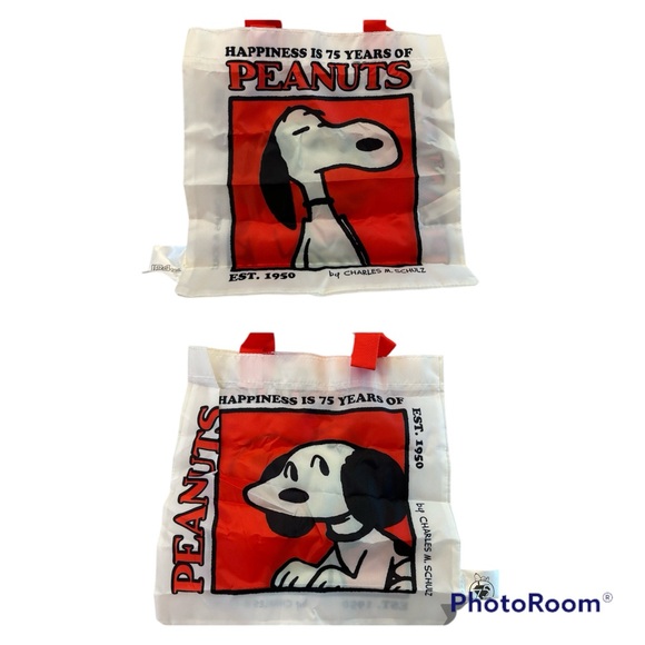Peanuts Handbags - NWOT Snoopy Peanuts 75th Anniversary reversible small tote Japan Gachapon